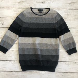 SUTTON|CASHMERE Women’s Multicolor Striped 3/4 Sleeve Sweater Size S